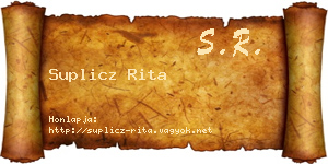 Suplicz Rita névjegykártya