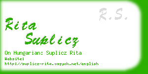 rita suplicz business card